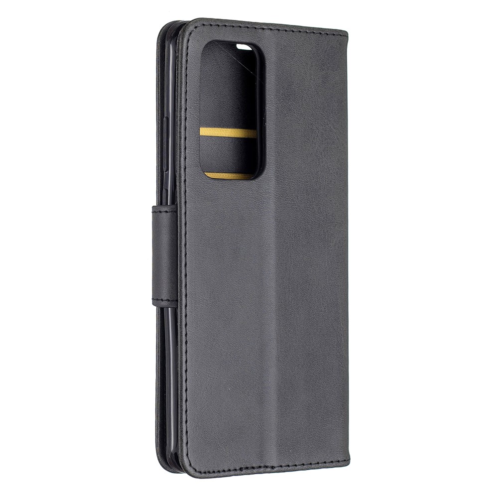 PU Leather Wallet Stand Case Cover for Huawei P40 Pro - Black-3