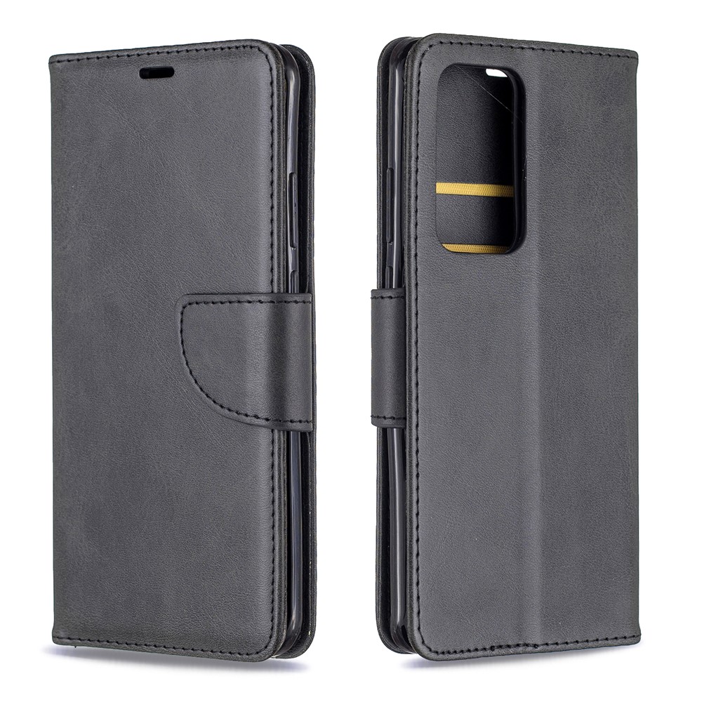 PU Leather Wallet Stand Case Cover for Huawei P40 Pro - Black-4