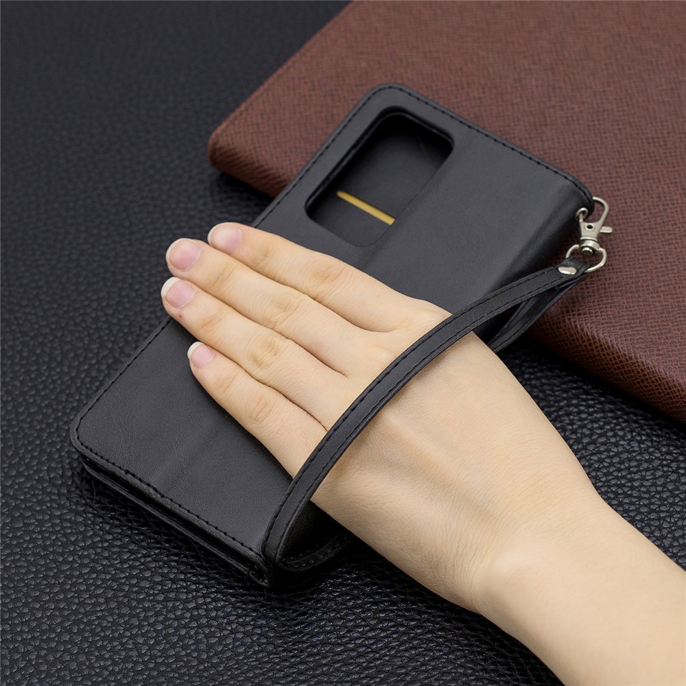 PU Leather Wallet Stand Case Cover for Huawei P40 Pro - Black-7