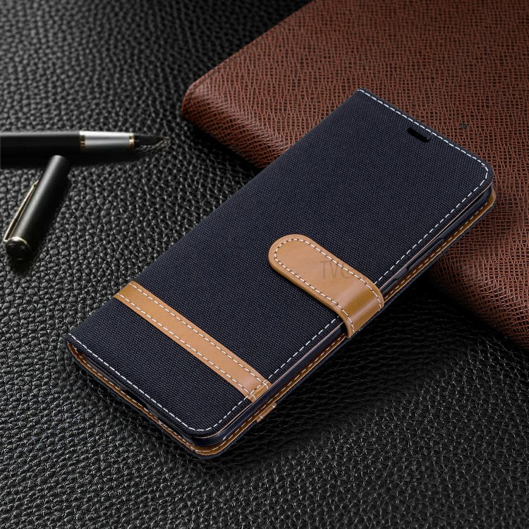 Caso Jeans Di Colore In Pelle Panno Portafoglio Assortiti Per Huawei P40 Pro - Nero-7