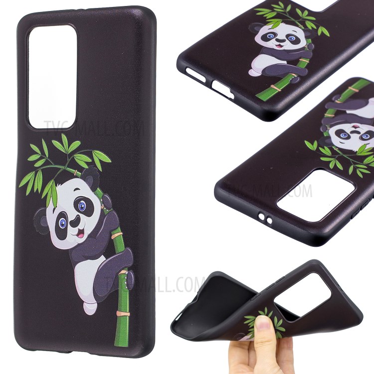 Pattern Printing Embossed TPU Back Case for Huawei P40 Pro - Panda Pattern-1