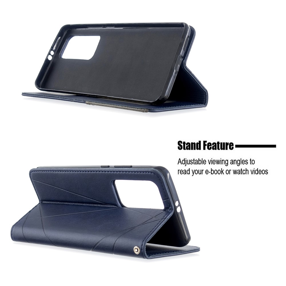 Geometric Pattern Stand Leather Card Holder Case for Huawei P40 Pro - Blue-6