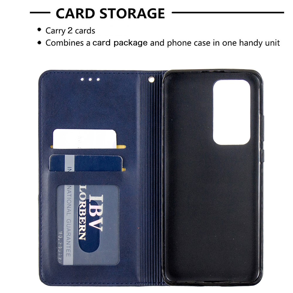 Geometric Pattern Stand Leather Card Holder Case for Huawei P40 Pro - Blue-7