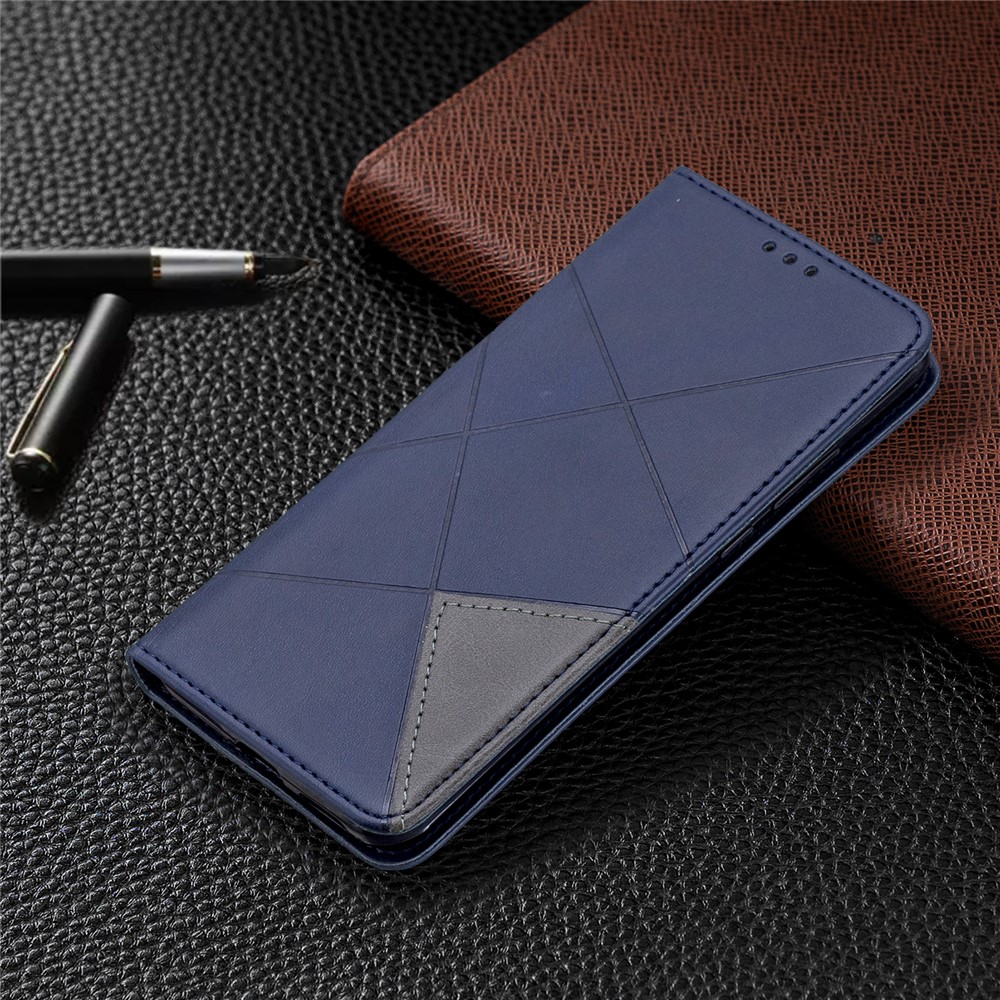 Geometric Pattern Stand Leather Card Holder Case for Huawei P40 Pro - Blue-8