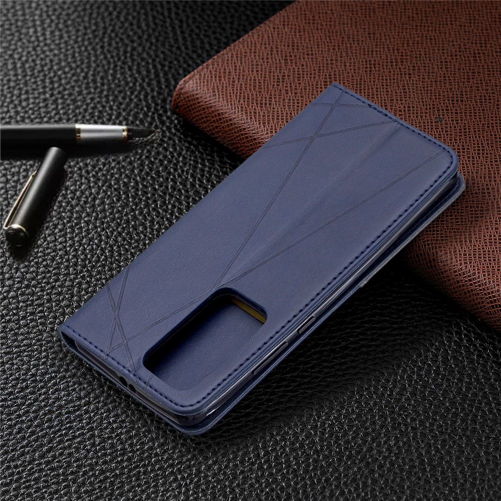 Geometric Pattern Stand Leather Card Holder Case for Huawei P40 Pro - Blue-9