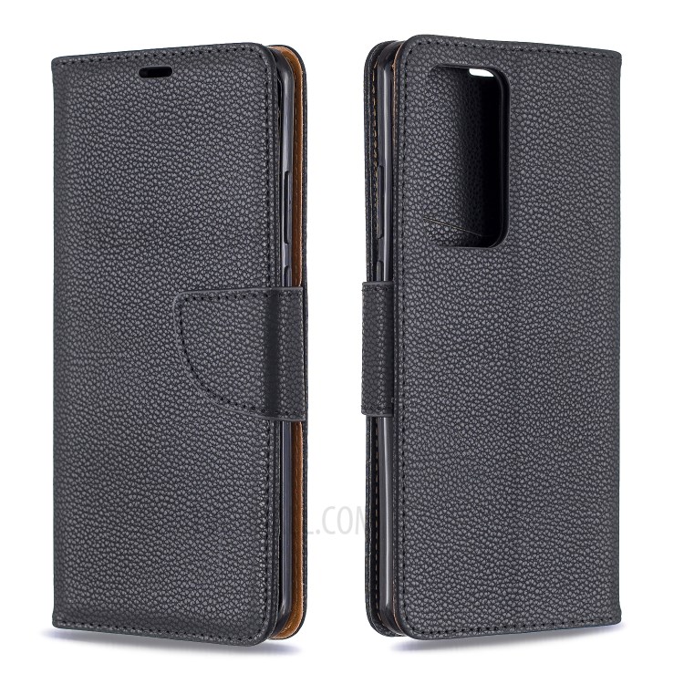 Litchi Skin Wallet Leather Stand Case for Huawei P40 Pro - Black-4