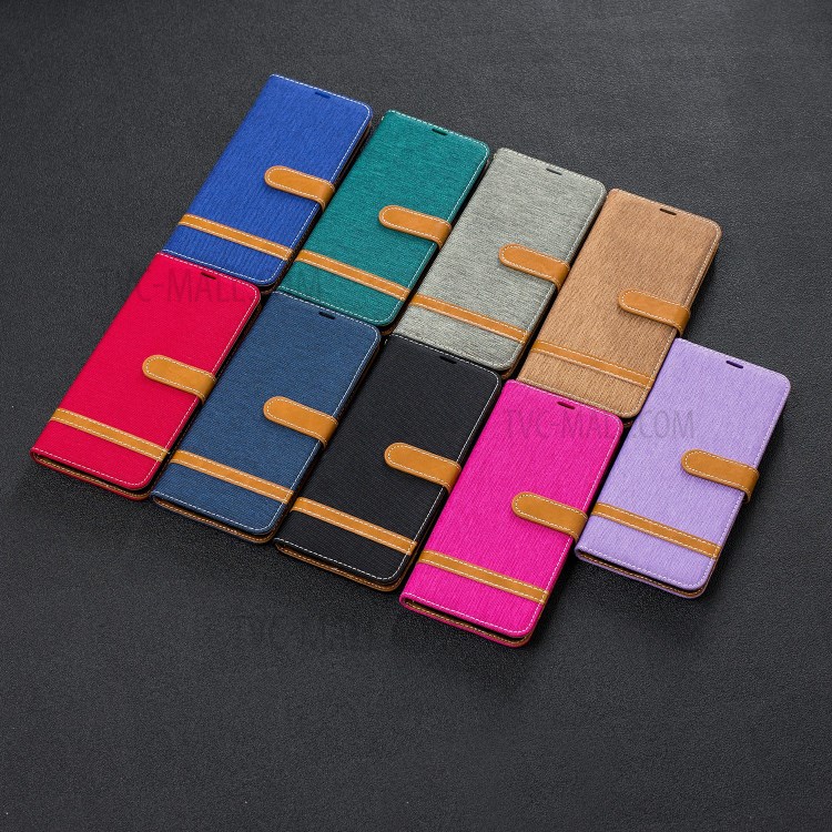 Caso Jeans Di Colore In Pelle Panno Portafoglio Assortiti Per P40 Huawei - Nero-9