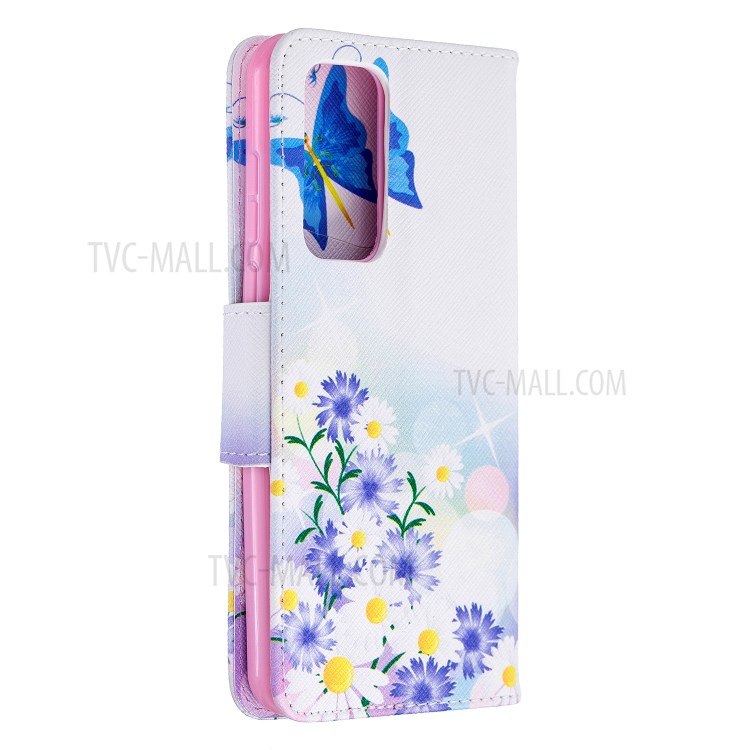 Pattern Printing Wallet Flip Leather Case for Huawei P40 - Butterflies and Flowers-3