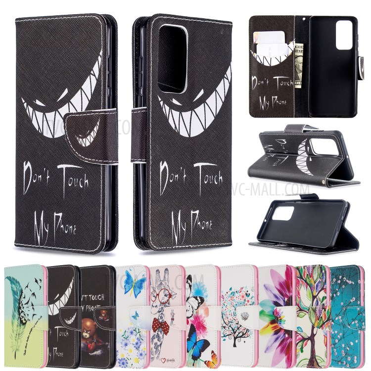 Pattern Printing Wallet Flip Leather Case for Huawei P40 - Butterflies and Flowers-9