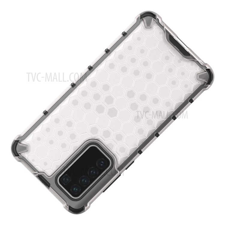 Honeycomb Surface Shock-proof TPU + PC Phone Case for Huawei P40 - White-5