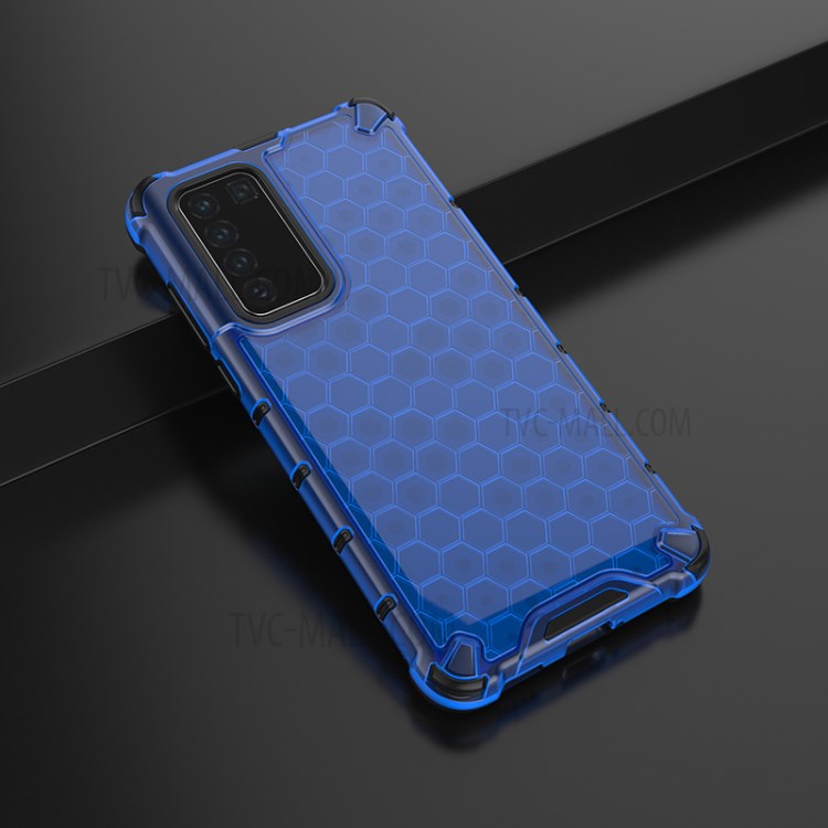 Honeycomb Surface Shock-proof TPU + PC Phone Case for Huawei P40 - Blue-4