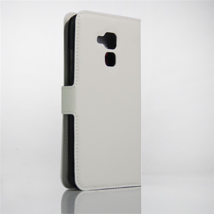 Litchi Skin Leather Wallet Cover for Huawei Honor 5c / GT3 - White-2