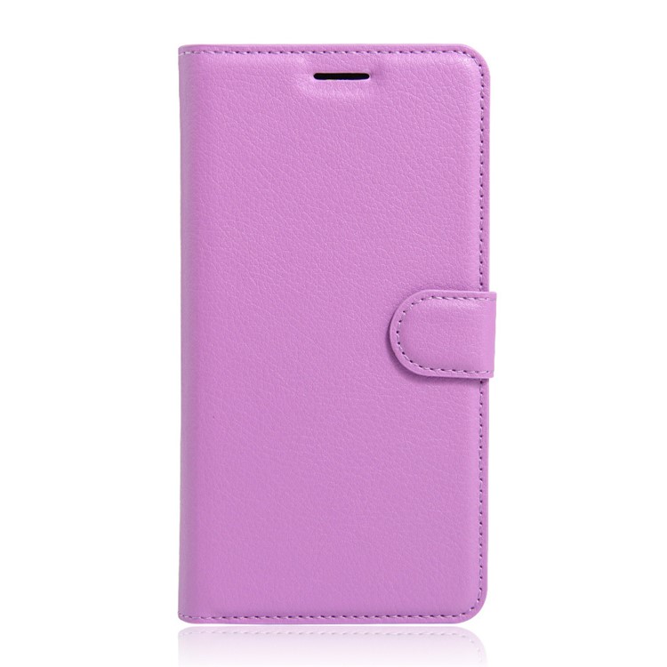 Litchi Skin Leather Stand Cover with Card Slots for Huawei Honor 5c / GT3 - Purple-1