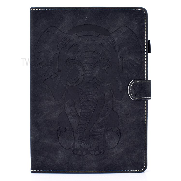 Imprint Elephant Card Slots Leather Stand Tablet Protective Case for Huawei MediaPad T5 10 - Black-3