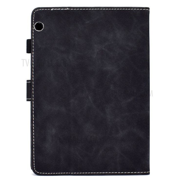 Imprint Elephant Card Slots Leather Stand Tablet Protective Case for Huawei MediaPad T5 10 - Black-5