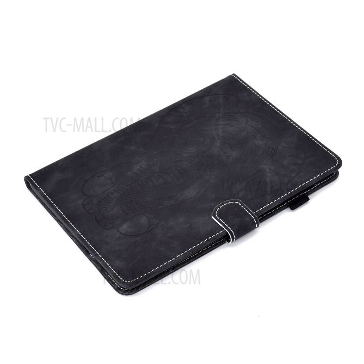 Imprint Elephant Card Slots Leather Stand Tablet Protective Case for Huawei MediaPad T5 10 - Black-8