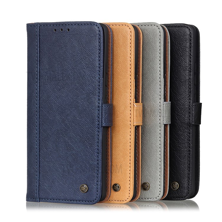 Rhino Grain Wallet Stand PU Leather Phone Casing for Huawei Honor View 30/Honor V30 - Grey-8