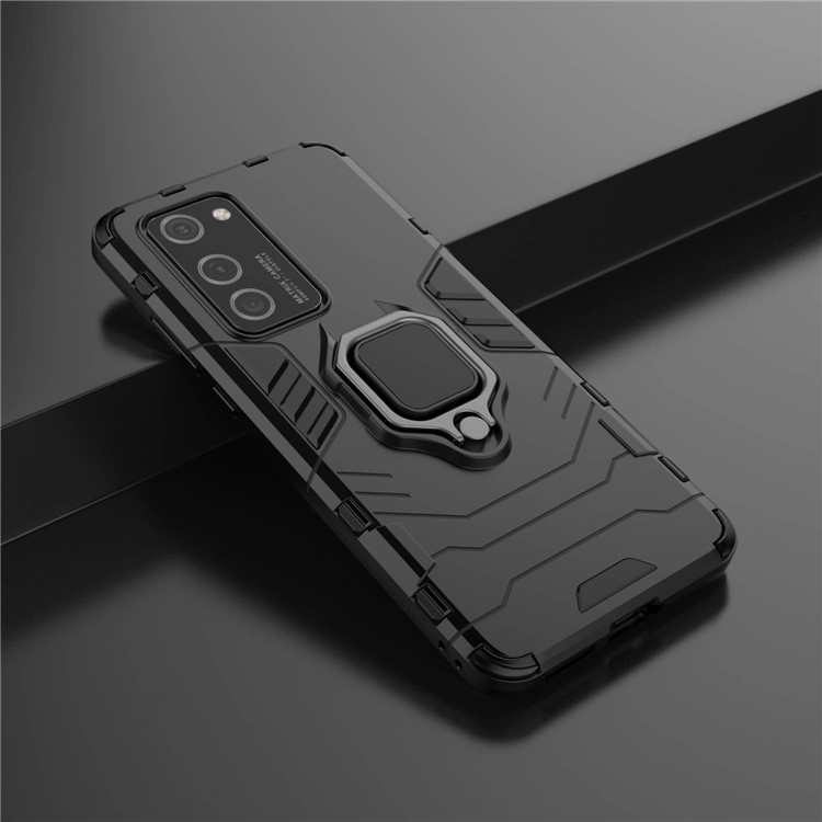 Cool Guard Ring Holder PC TPU Hybrid Cover for Huawei P40 Pro - Black-7