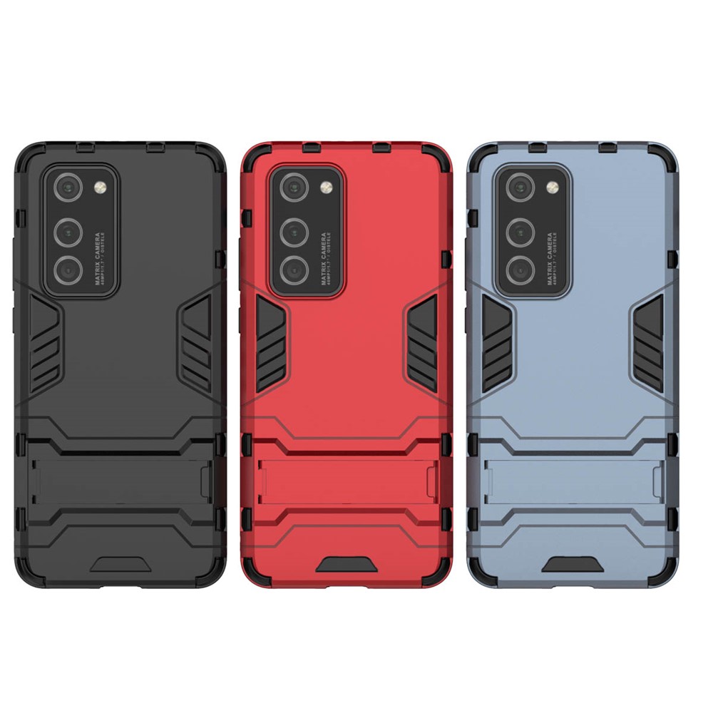 2-em 1 Plástico + Tpu Kickstand Telefone Capa Para Huawei P40 Pro - Preto