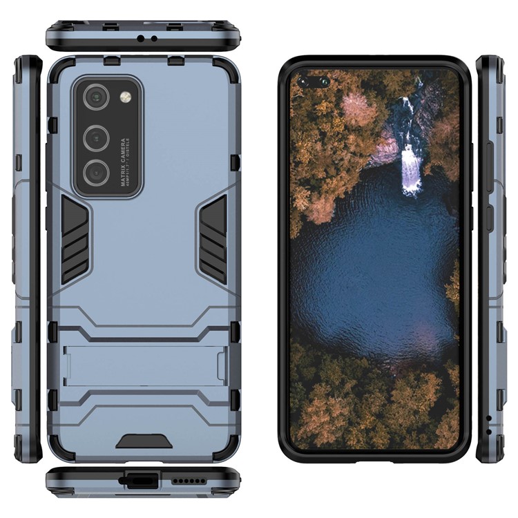 2-em 1 Plástico + Tpu Kickstand Telefone Capa Para Huawei P40 Pro - Azul Escuro-2