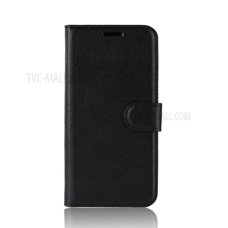 Litchi Texture Wallet Stand Leather Protector Cover for Huawei P40 - Black-2