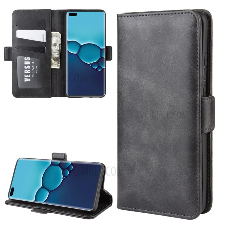 Magnetic PU Leather Wallet Stand Flip Case Accessory for Huawei P40 - Black-2