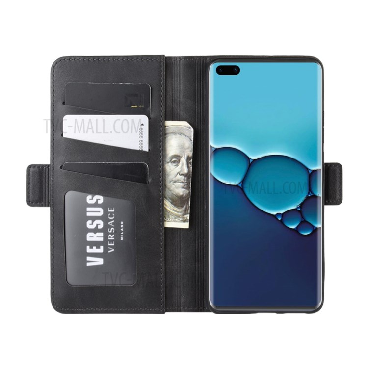 Magnetic PU Leather Wallet Stand Flip Case Accessory for Huawei P40 - Black-5