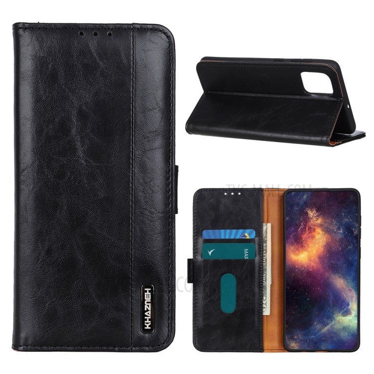 Wallet Stand Leather Protective Cover for Huawei P40 Pro - Black-1