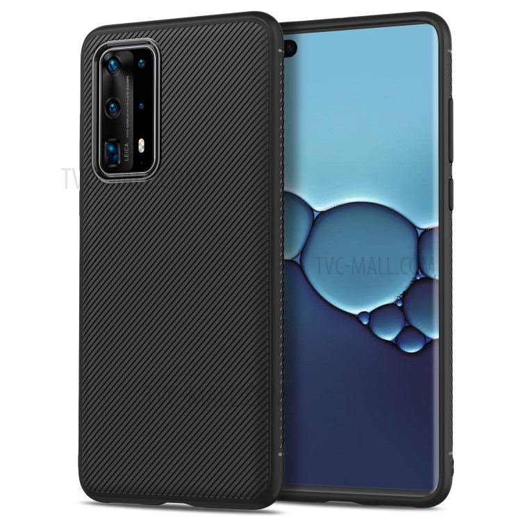 LENUO Twill Texture TPU Case Covering for Huawei P40 - Black-1