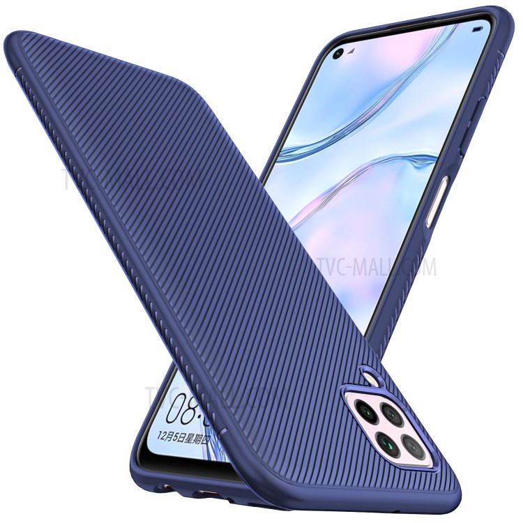 LENUO Twill Texture TPU Case Phone Cover for Huawei P40 lite/nova 7i/nova 6 SE - Blue-1