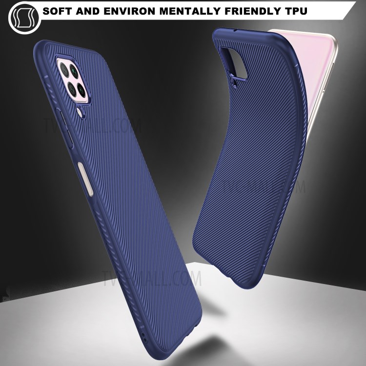 LENUO Twill Texture TPU Case Phone Cover for Huawei P40 lite/nova 7i/nova 6 SE - Blue-2