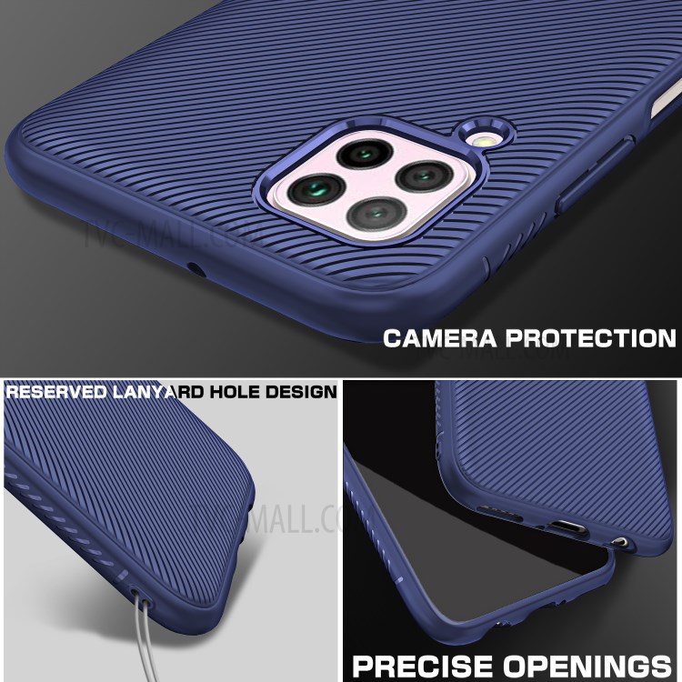 LENUO Twill Texture TPU Case Phone Cover for Huawei P40 lite/nova 7i/nova 6 SE - Blue-3