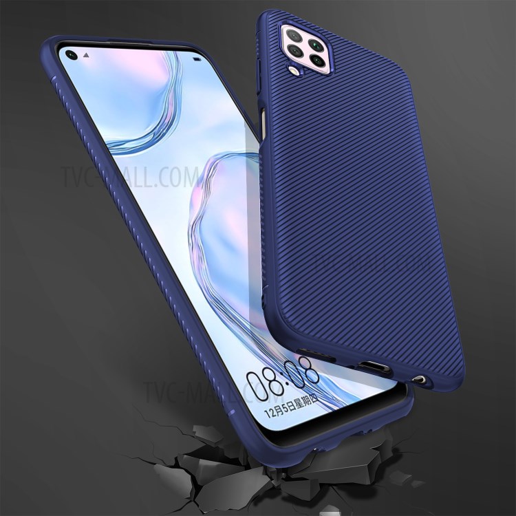 LENUO Twill Texture TPU Case Phone Cover for Huawei P40 lite/nova 7i/nova 6 SE - Blue-5