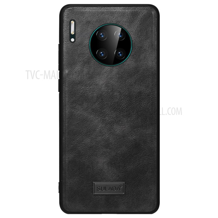 SULADA PU Leather Coated TPU Mobile Phone Case for Huawei Mate 30 - Black-1