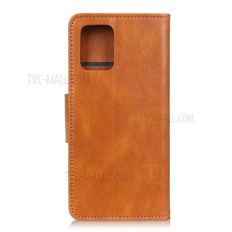 Crazy Horse Stand Wallet Leather Cover Case for Huawei P40 - Brown-8