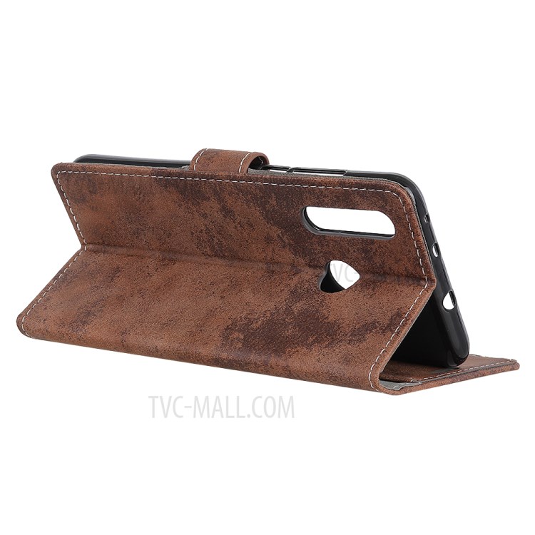 Vintage Style Leather Wallet Stand Phone Case for Huawei Y7p/P40 lite E - Brown-3