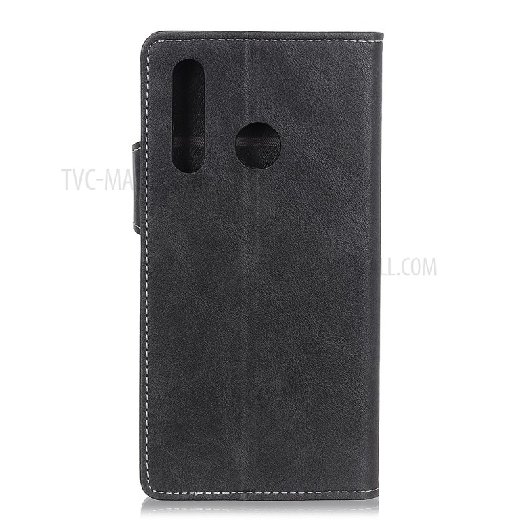 S Shape Textured Leather Wallet Protector Case for Huawei Y7p/P40 lite E - Black-3