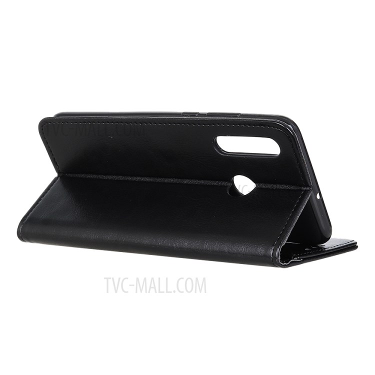 Caso Del Basamento Del Portafoglio Di Pelle Cavallo Pazzo Per Huawei Y7P / P40 Lite E - Nero-4