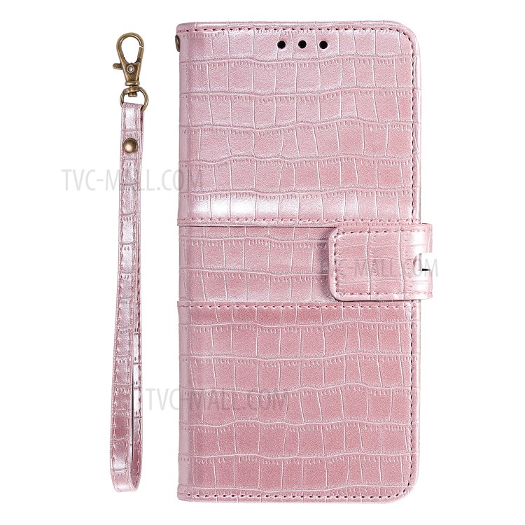 Pelle Di Coccodrillo Con Il Caso Di Cuoio Del Raccoglitore Per P40 Huawei - Oro Rosa-2