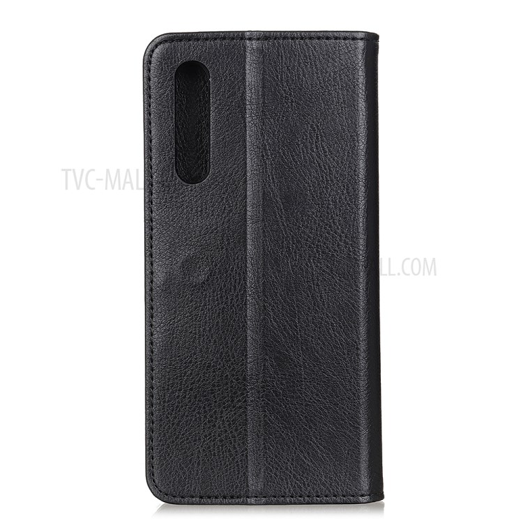 Auto-absorbed Litchi Surface Split Leather Wallet Case for Huawei Enjoy 10/Y7 (2020) - Black-7