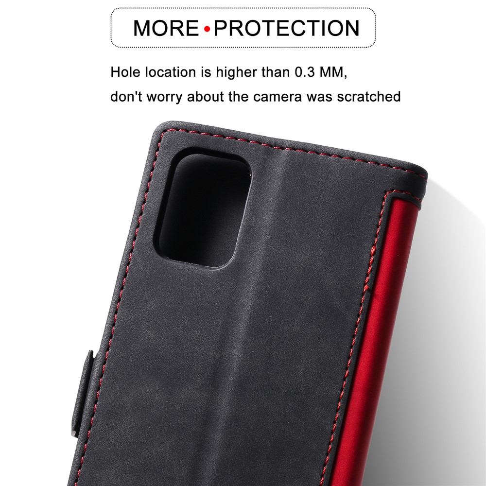 Élégant Coque en Cuir Épissant Rétro Pour Huawei P40 Pro - Rouge-10