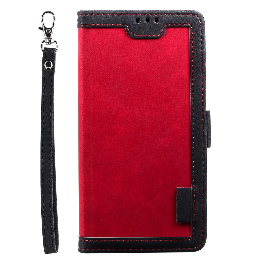 Élégant Coque en Cuir Épissant Rétro Pour Huawei P40 Pro - Rouge-3