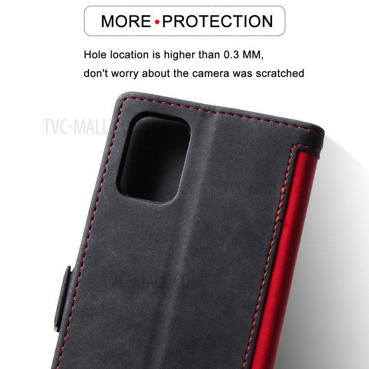 Vintage Splicing Style Wallet Stand Leather Cell Phone Casing for Huawei P40 - Red-9