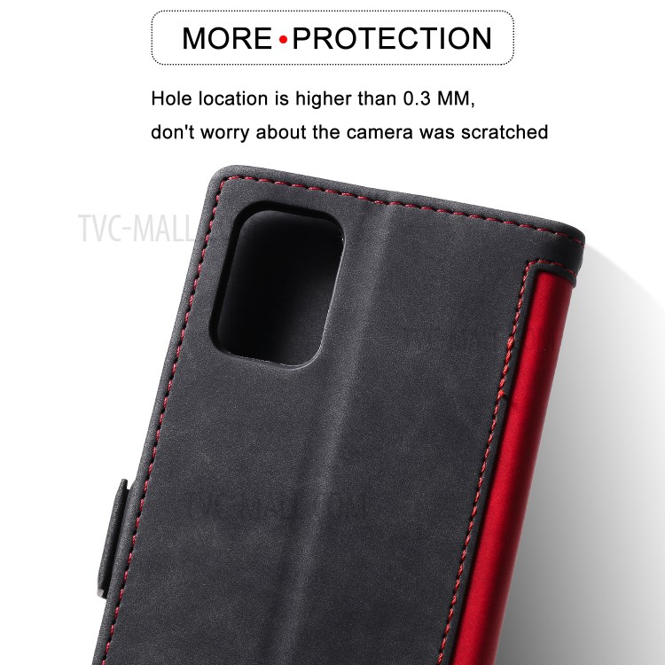 Vintage Splicing Style Wallet Stand Leather Cell Phone Casing for Huawei P40 -  Red-9