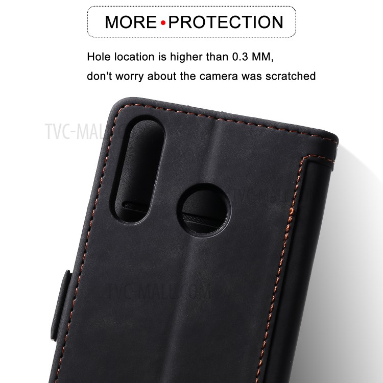 Vintage Splicing Style Wallet Stand Leather Flip Case for Huawei P30 Lite - Black-10