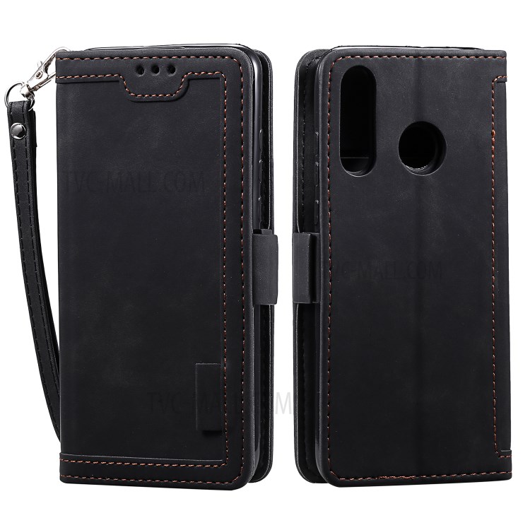 Vintage Splicing Style Wallet Stand Leather Flip Case for Huawei P30 Lite - Black-2