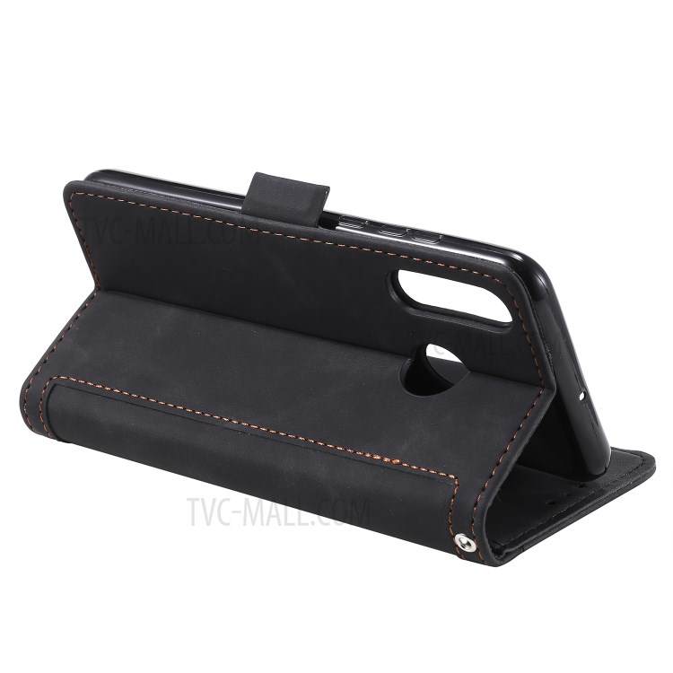 Vintage Splicing Style Wallet Stand Leather Flip Case for Huawei P30 Lite - Black-7