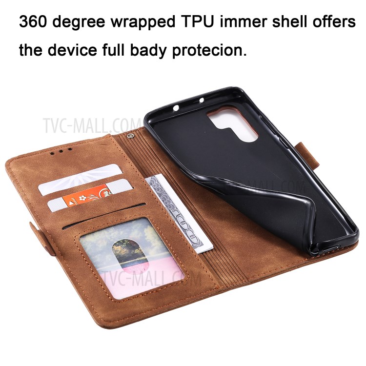 Vintage Splicing Style Wallet Stand Leather Flip Phone Cover for Huawei P30 Pro - Grey-12