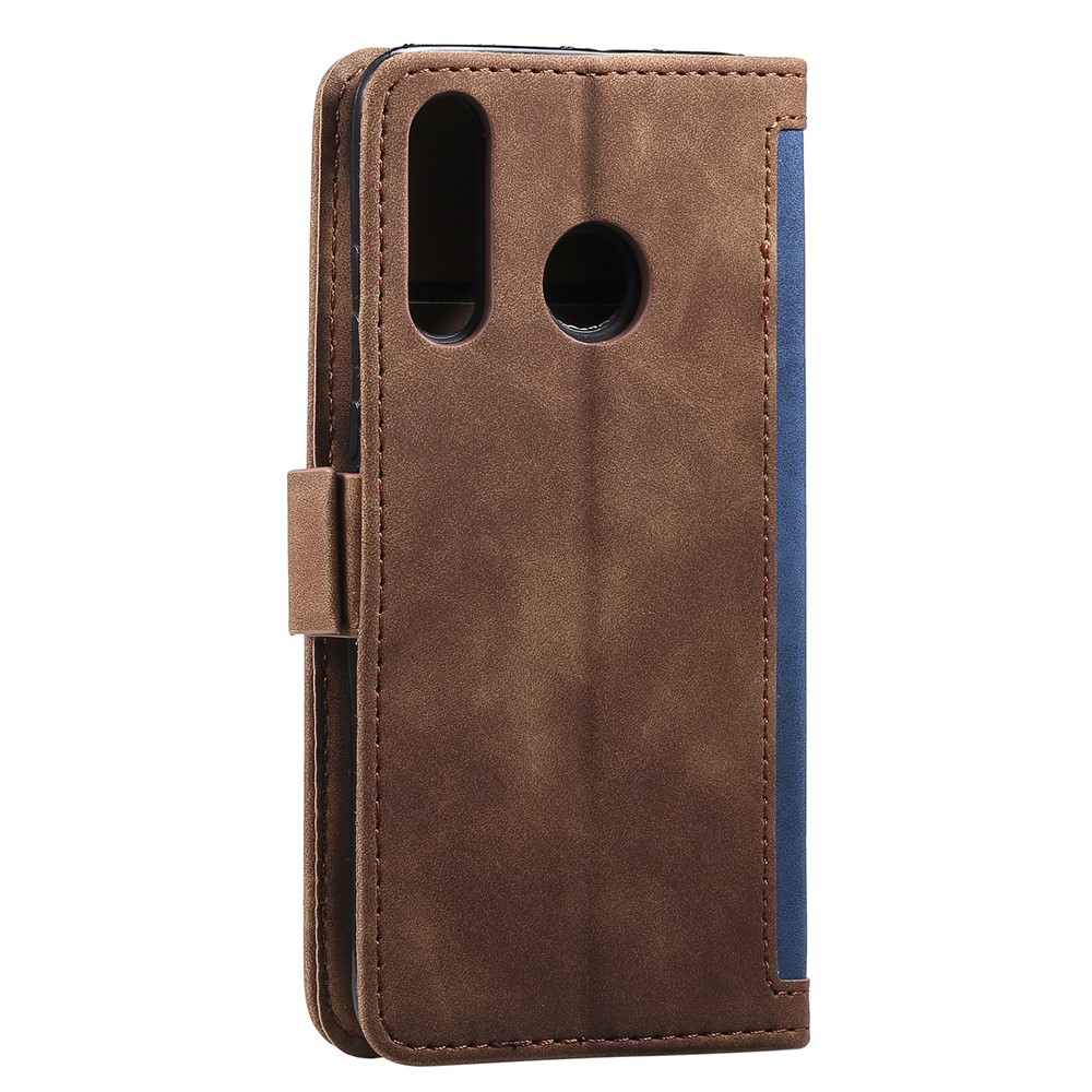 Vintage Splicing Design Wallet Stand Leather Phone Case Shell for Huawei Y7 (2019) - Blue-5