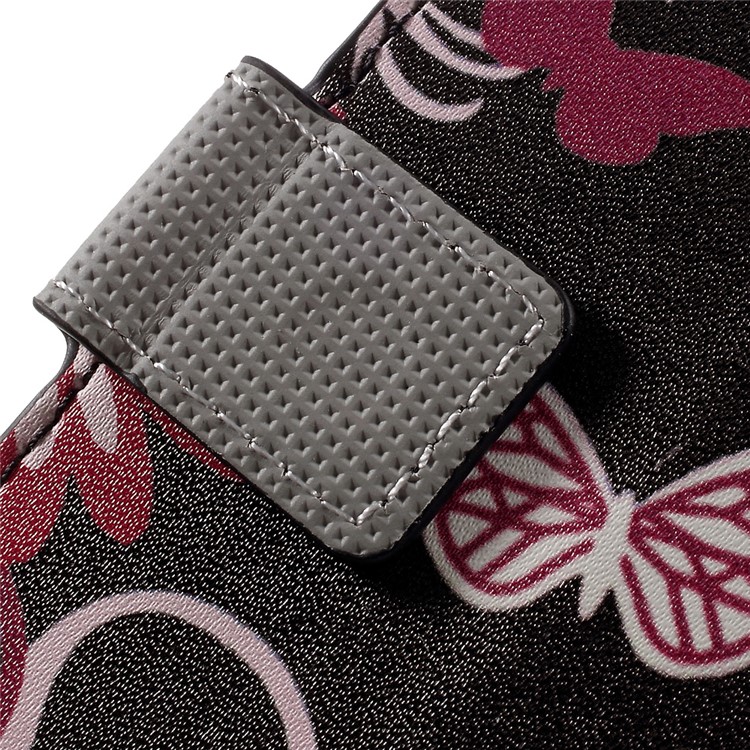Stylish Patterned Leather Wallet Stand Cover for Huawei Y5II / Y5 II - Floral Butterfly-10